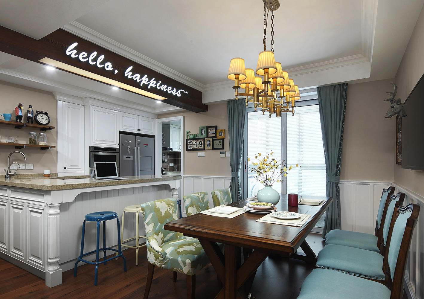 三居室美式装修风格效果图