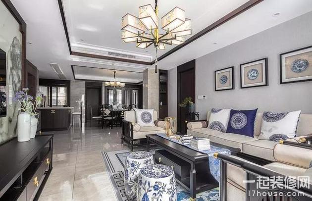 138平的新中式风大宅,无处不在的青花瓷元素好美! 138平的新中式风大宅,无处不在的青花瓷元素好美!